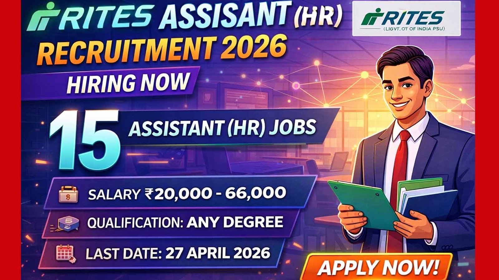 RITES Assistant HR Recruitment 2026