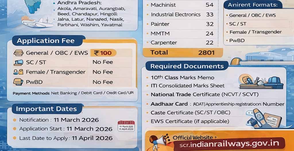 South Central Railway Apprentice Recruitment 2026