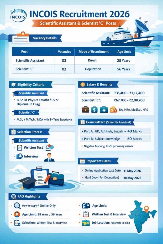 INCOIS Recruitment 2026 – Detailed Job Notification
