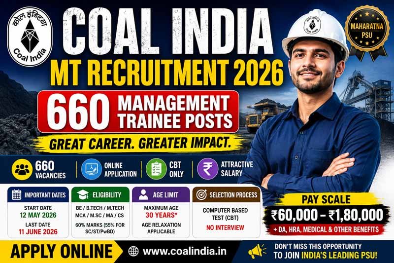 Coal India MT Recruitment 2026 Notificationg