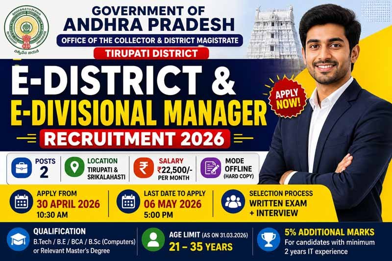 Tirupati E-District & E-Divisional Manager Recruitment 2026t